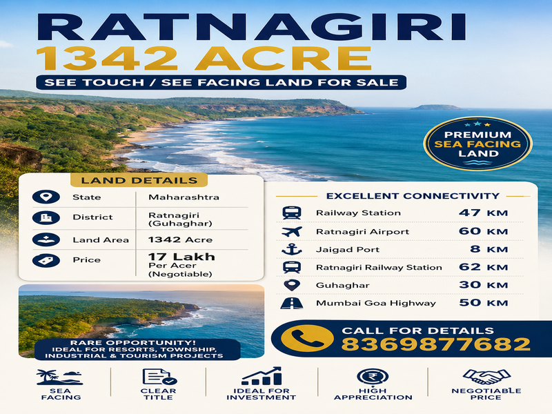🌊 MEGA SEA-FACING LAND OPPORTUNITY | RATNAGIRI 🌴