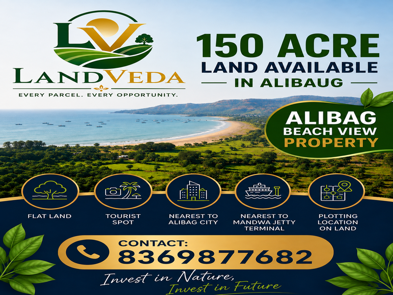 🌿 150 ACRE LAND AVAILABLE IN ALIBAUG 🌊