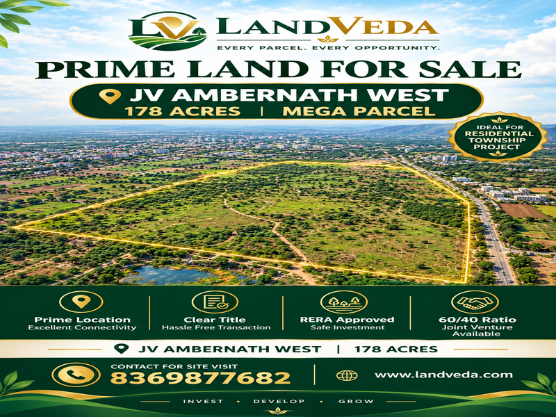 🌿 PRIME LAND FOR JV | AMBERNATH WEST 178 ACRES MEGA PARCEL | JOINT VENTURE OPPORTUNITY