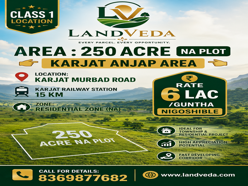 🏞️ 250 ACRES NA LAND | KARJAT–ANJAP AREA 🌿
