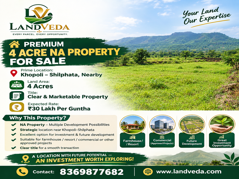 🏡 PREMIUM 4 ACRE NA LAND FOR SALE | KHOPOLI–SHILPHATA 🌿